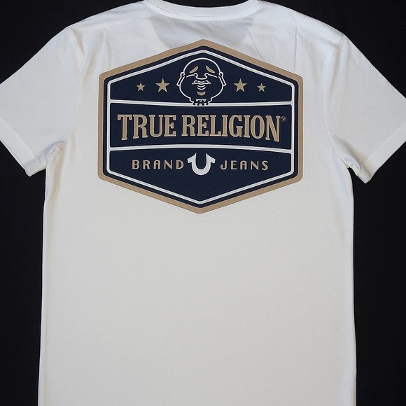 True Religion Graphic Logo T-Shirt White Men’s Medium - Picture 2 of 2